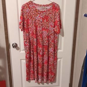 Lori Goldstein XLP Floral Pink Dress with Pockets